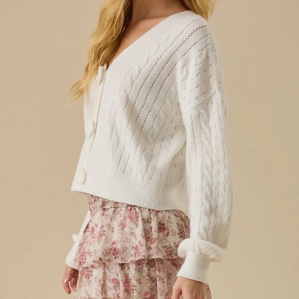 Alart’d State Regina Rose Cardigan - Ivory - Picture 3 of 4